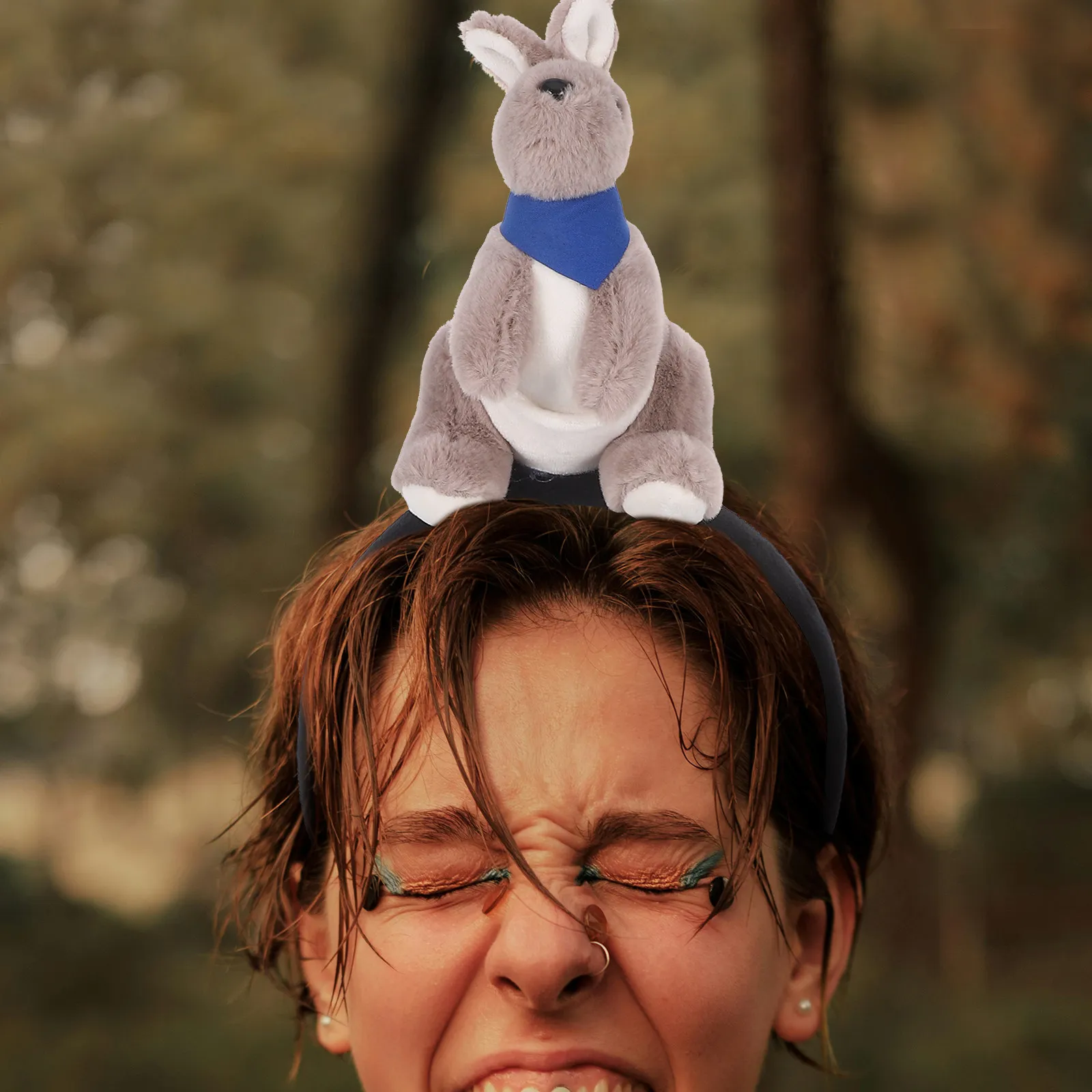 Niedlicher Känguru-Haarreif mit 3D-Stofftier-Design für Kindergeburtstage, Rollenspiele, Alltagskleidung, Familienausflüge und Themenpartys
