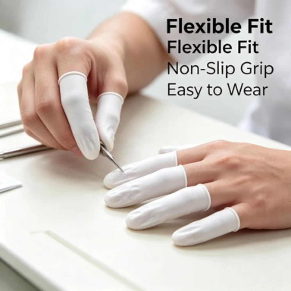 10/20PCS Anti-static Latex Finger Cots, Non-slip Disposable Rubber Sleeves, Fingertip Protectors for Industrial Use