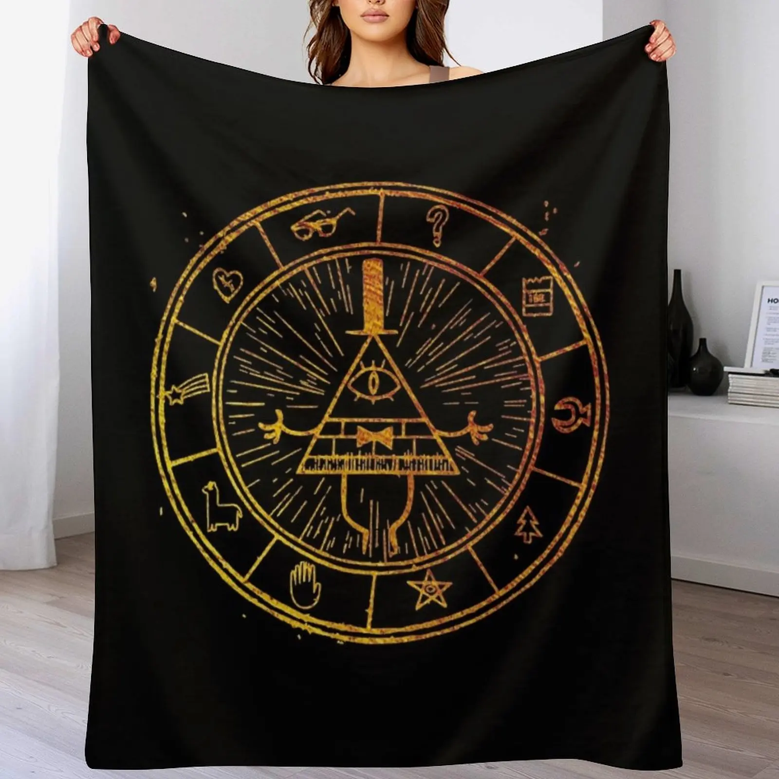 The Bill Cipher Wheel Throw Blanket Softest cosplay anime Beautifuls Bed linens Blankets