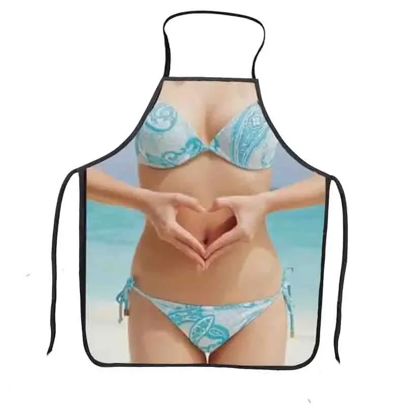 Creative Quirky Funny 3D Printed Waterproof and Stain Resistant Apron BBQ Apron Kitchen accessories