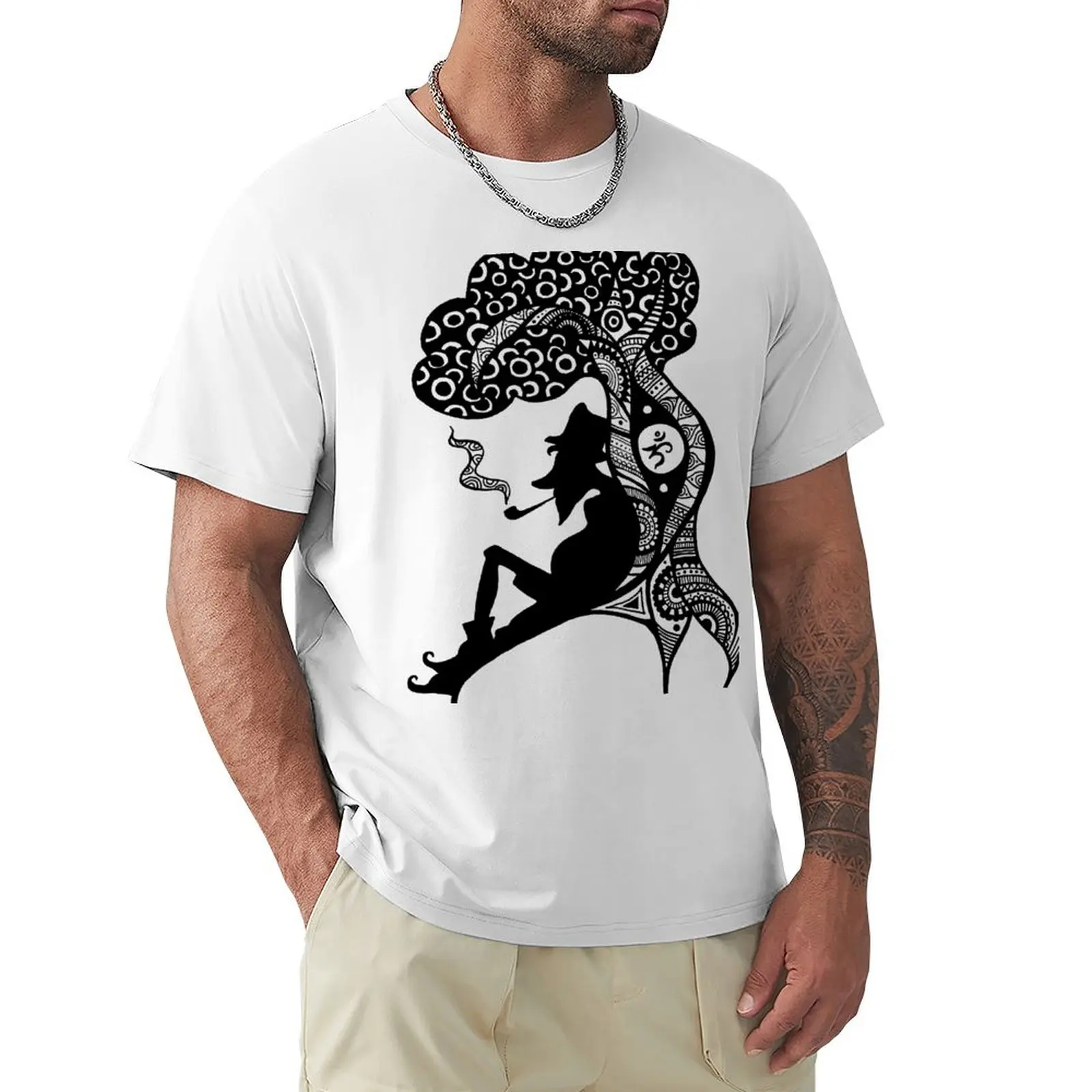 Elf Under Tree Illustration T-shirt summer tops oversized customs design your own t shirts for men cotton