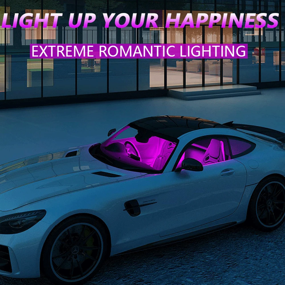

12 LED Usb Foot Pad Decor Atmosphere Light Neon Strip Tuto Colorful Light Car Interior Decorative Lamps Strip Atmosphere Light