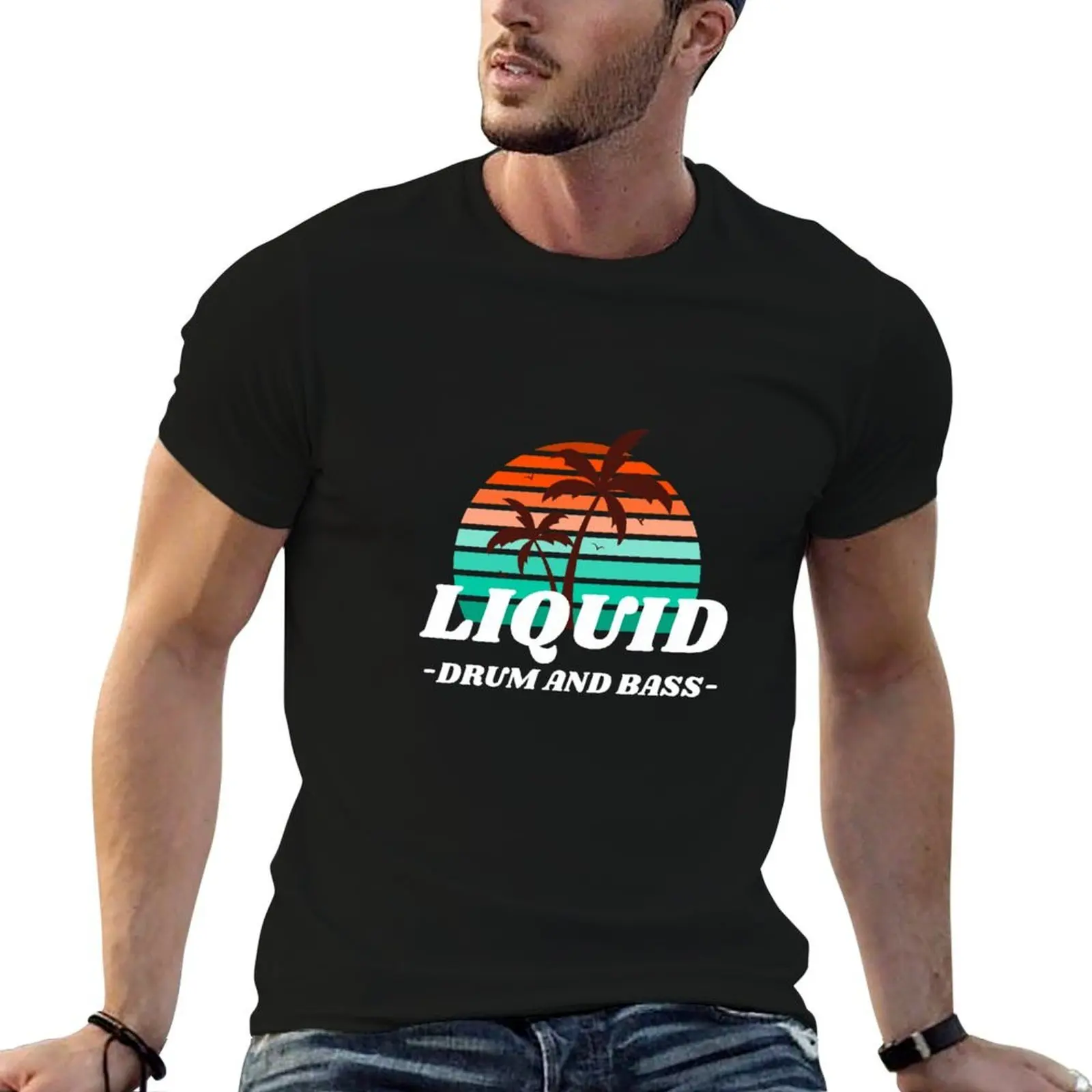 

Liquid Drum And Bass T-Shirt man tshirt t shirts for man slim fit T-Shirt