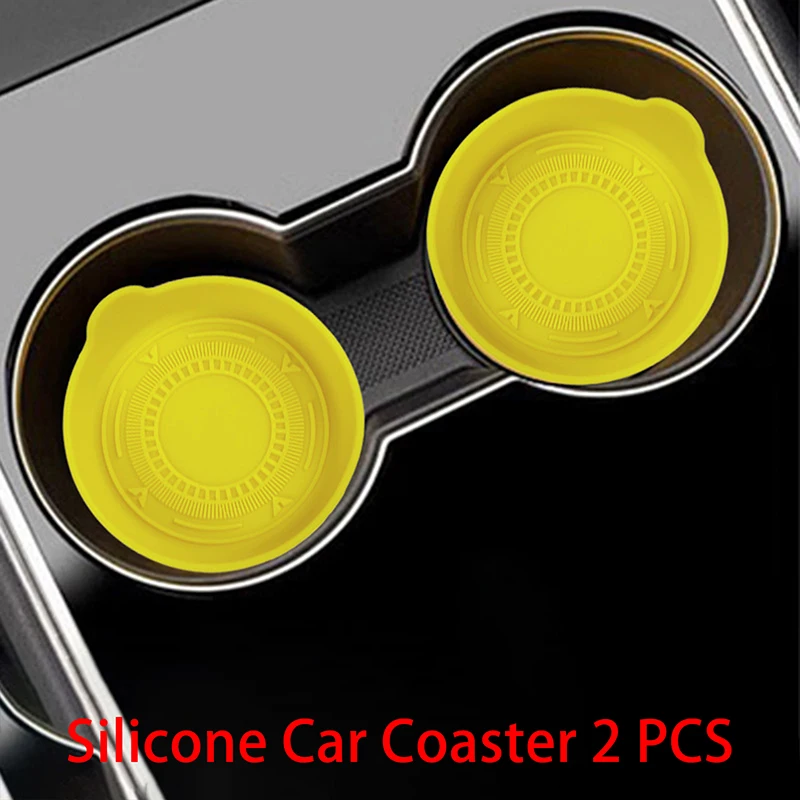 2PCS Auto Interior Accessories Car Cup Holder Non-slip Insert Coaster Waterproof Sift-Proof Spill Saucer