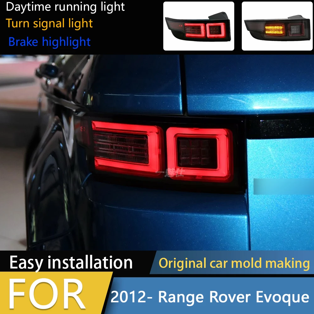 

2pcs Car LED TailLights For Land Rover Range Rover Evoque 2012-2018 Rear DRL Day Running Turn Signal Brake Reverse Lamp Assembly