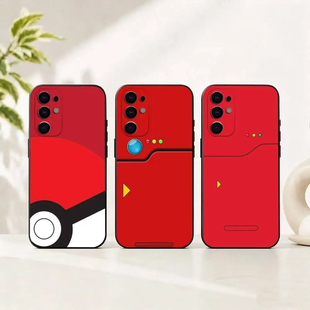 Capa de Telefone P-Pokedex Alt para Samsung S25, S24, S21, S22, S23, S30, Ultra, S20, Plus, Fe, Capa de Silicone Macia Preta