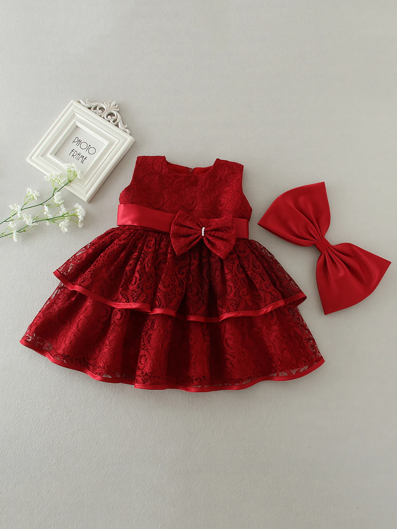 Infant Lace Party Dresses Princess Wedding Birthday Formal Dress for Toddler Children Wedding Dress