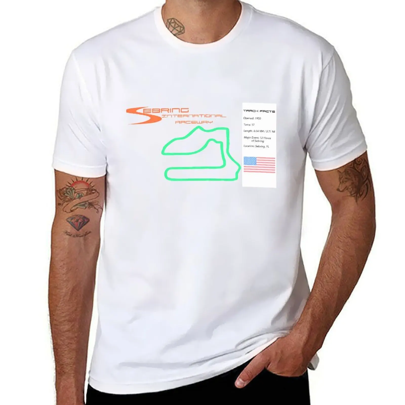 Футболка Sebring Raceway, мужские хлопковые футболки, мужская футболка Футболка Sebring Raceway, мужские хлопковые футболки, мужская футболка