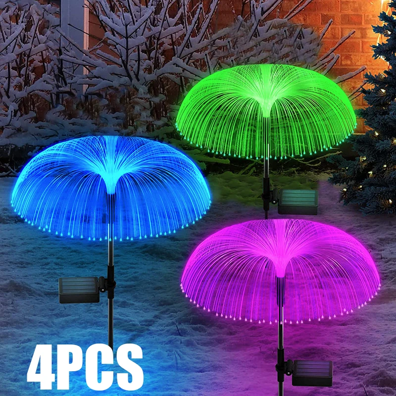 Solar LED Garden Lights Jellyfish Decoration Solar Power Waterproof Outdoor Pathway Solar Lamp