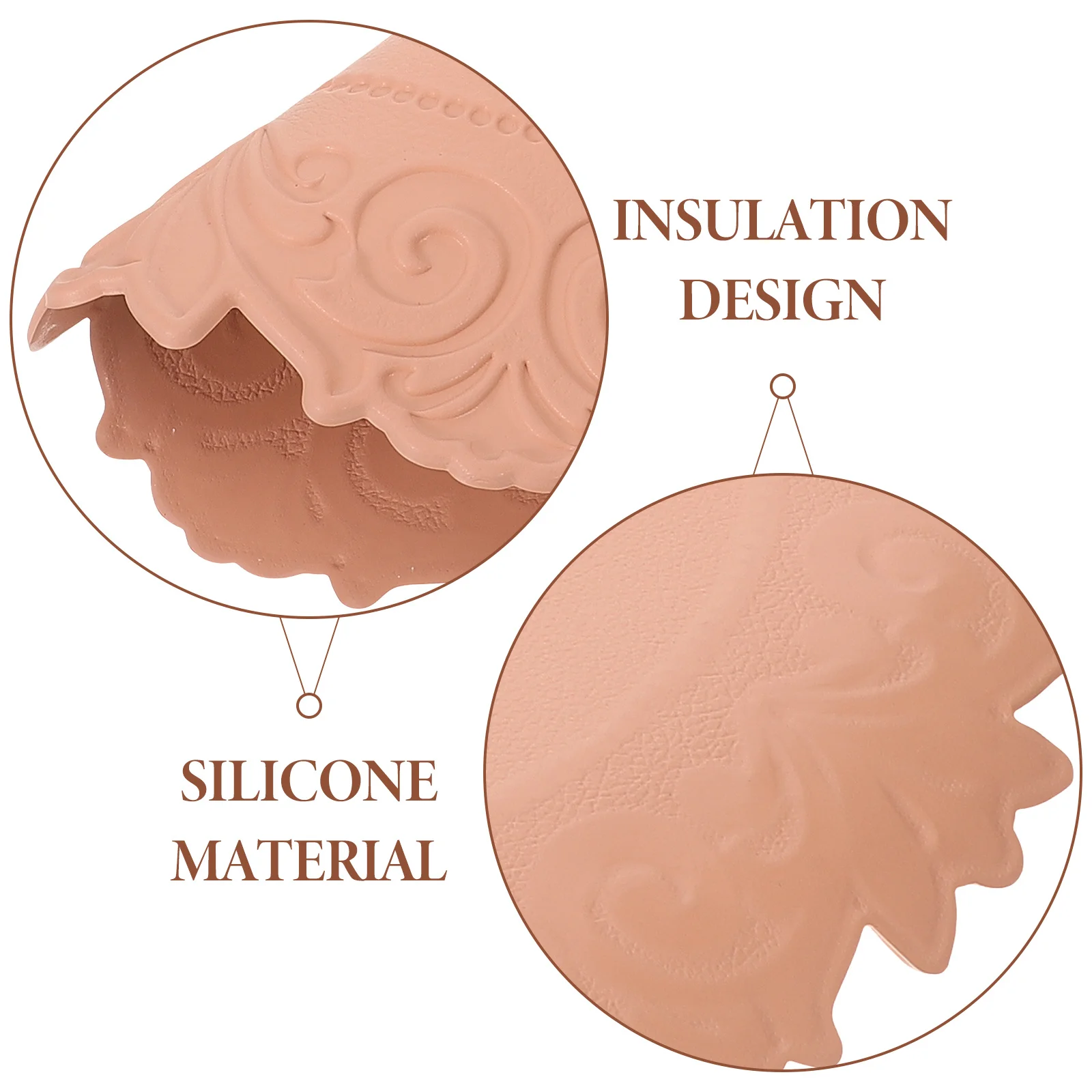 

European Lace Embossed Silicone Cup Coaster Round Decorative Non-Slip Pad Protective Heat Resistant Table Mat for Coffee Tea