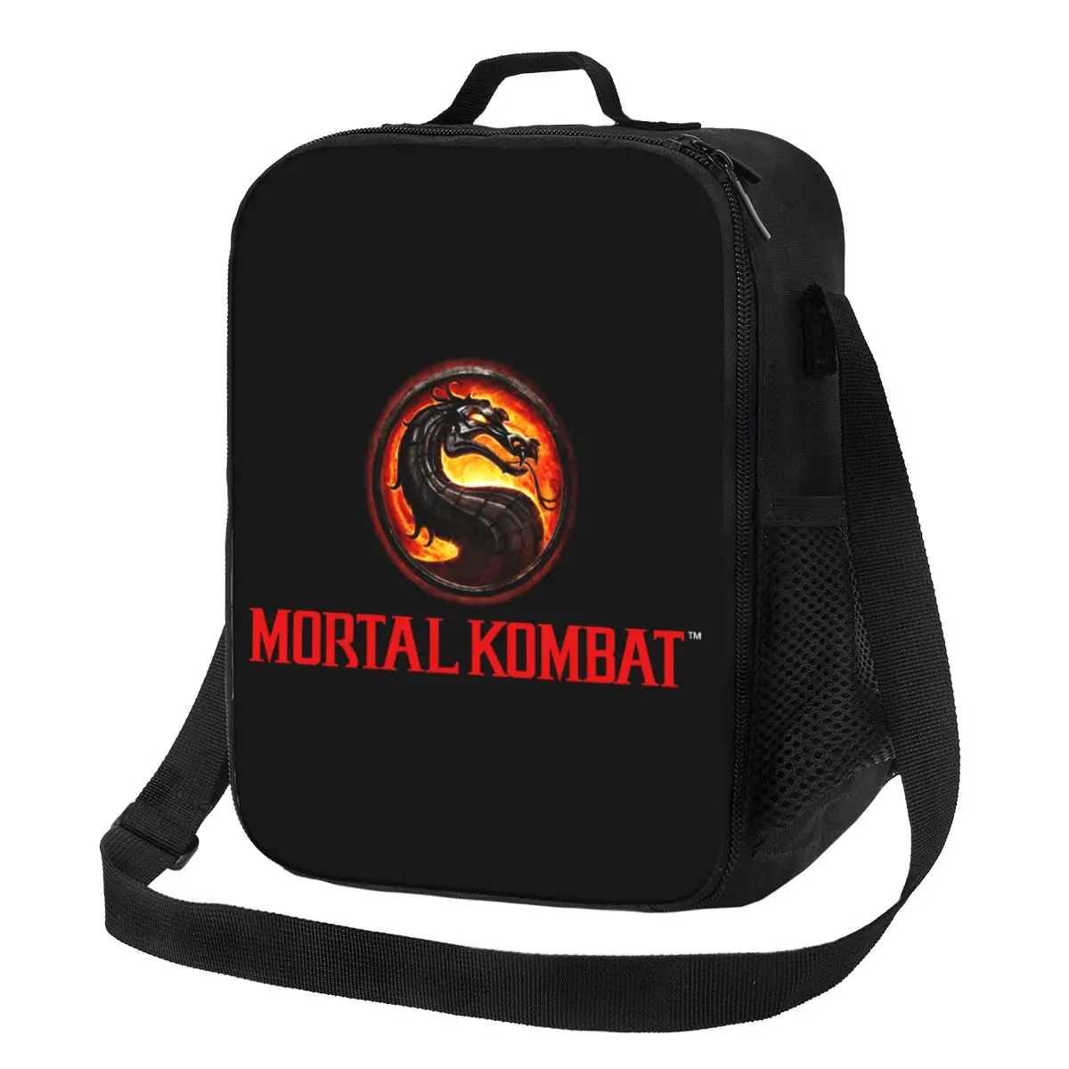 Mortal Kombat Logo Thermal Insulated Lunch Bags Sub Zero Scorpion Fighting Game Resuable Lunch Tote for Outdoor Picnic