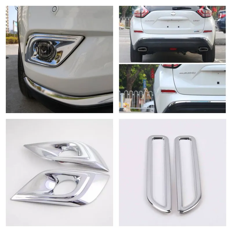 

For Nissan Murano 2015 2016 2017 2018 2019 Accessories Fog Lights Lamps Eyelid Eyebrow Strip Cover Trim Rain Wiper Shiny