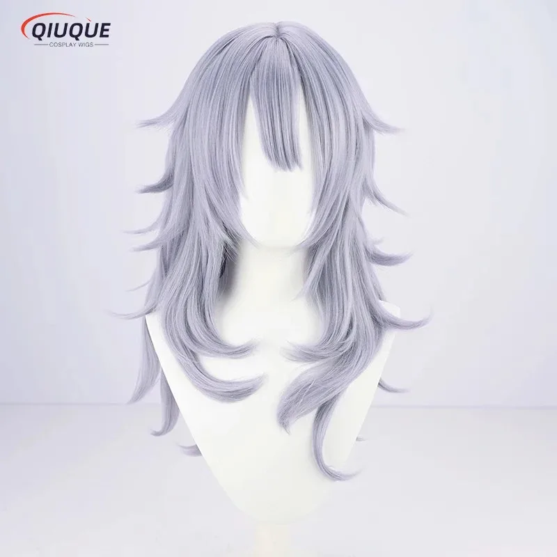 Nene 2025 VTuber NIJISANJI EN Nina Kosaka Cosplay Long Curly Light Purple Heat Resistant Synthetic Hair Wigs + Wig Cap
