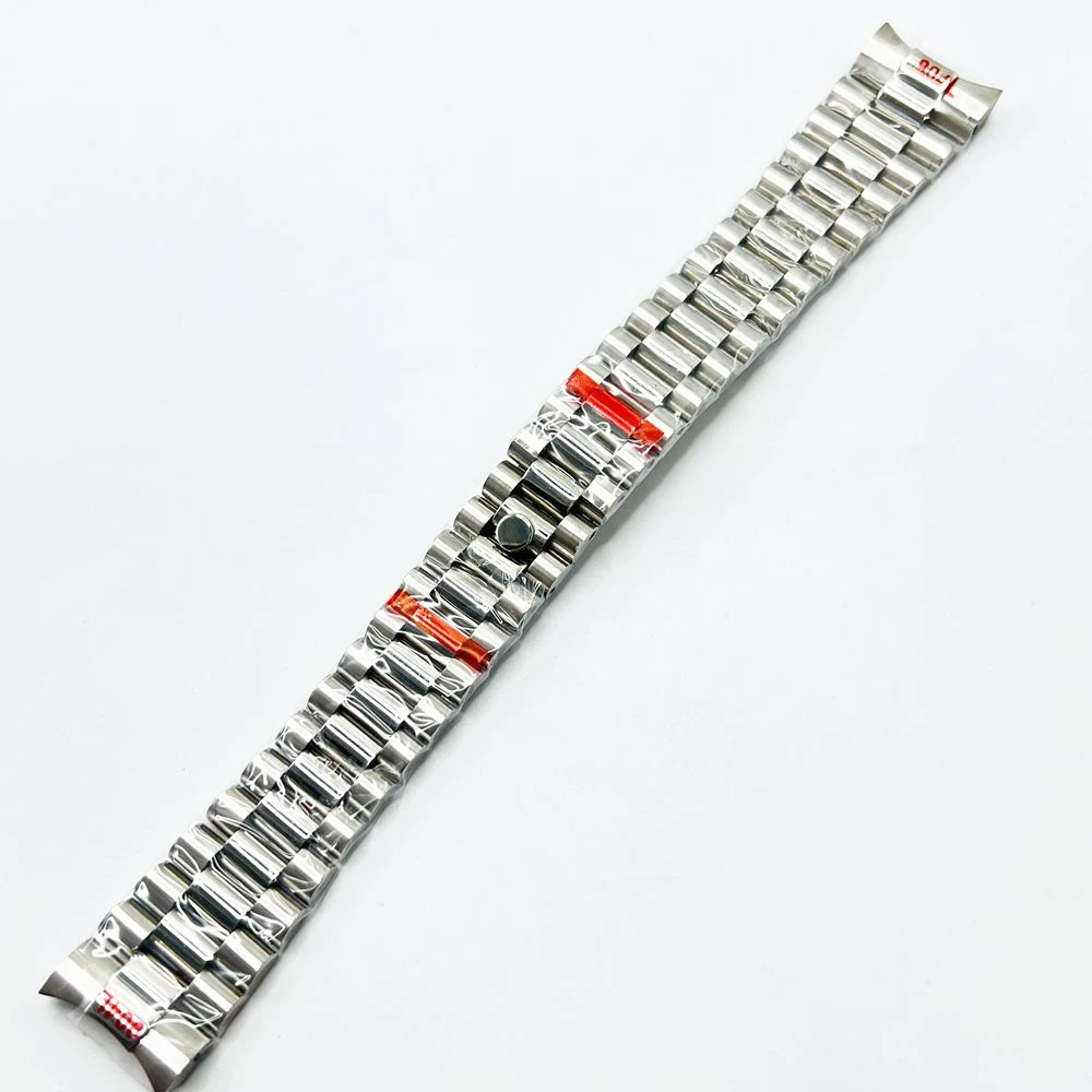 Pasek ze stali nierdzewnej 904L do zegarka Sub Log NH34 NH35, szerokość 20 mm, srebrny, solidna bransoleta prezesa z zapięciem.
