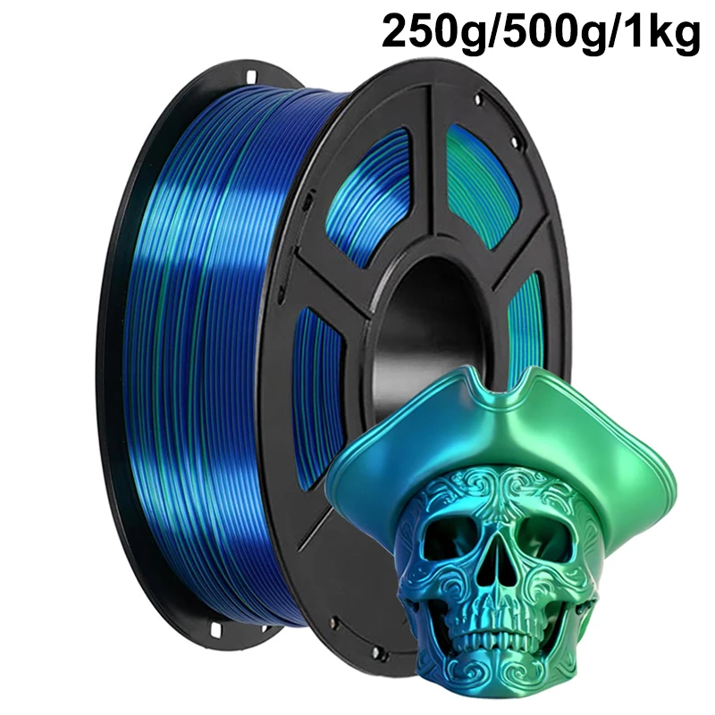 

250g 500g 1Kg Two Color Silk PLA Blue Green 3D Printer Filament 1.75mm Dual Color silk Blue Green pla 3D Printing Material