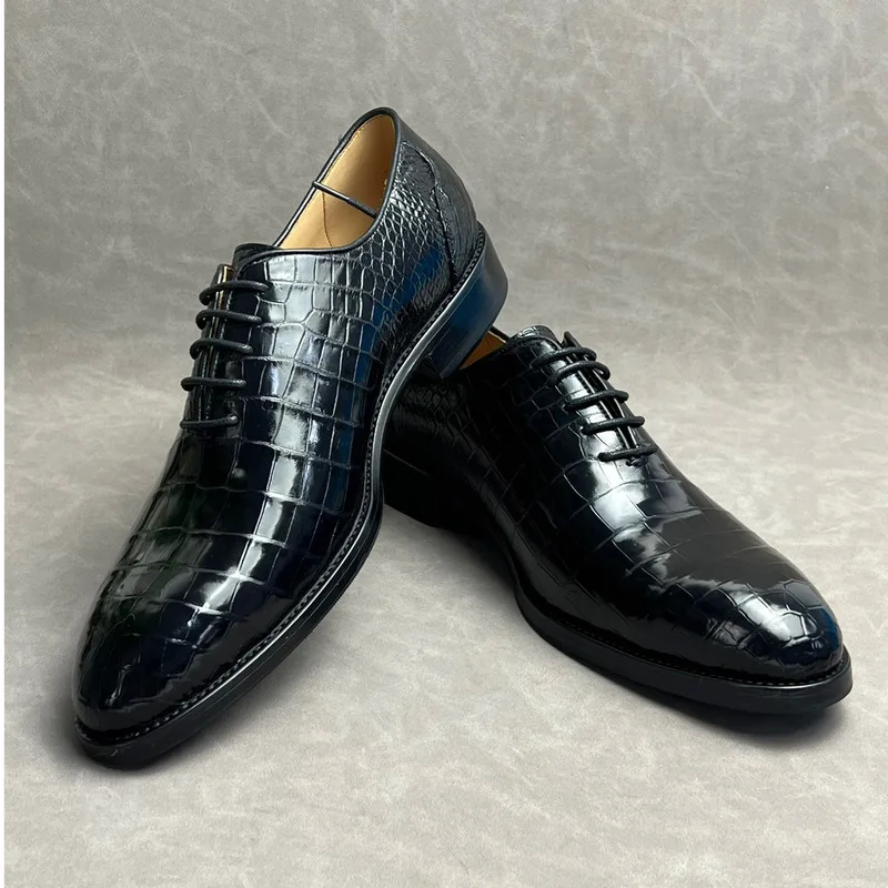 New Men Formal Suit Business Boat Male Shoes Adult Boots Genuine Leather Outsole British Style Black High-end Feel Leather Shoes