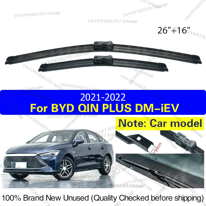 

Car Front Wiper Blades For BYD QIN PLUS DM-i EV 2021 2022 Soft Rubber Windscreen Wipers Auto Windshield 26"+16" Car Accessories