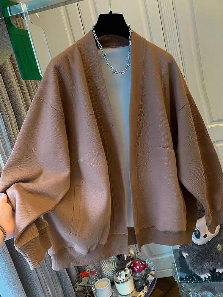 

Женское пригородное темпераментное пальто, дизайнерская куртка высокого качества, винтажная уличная одежда, однотонная куртка-кардиган