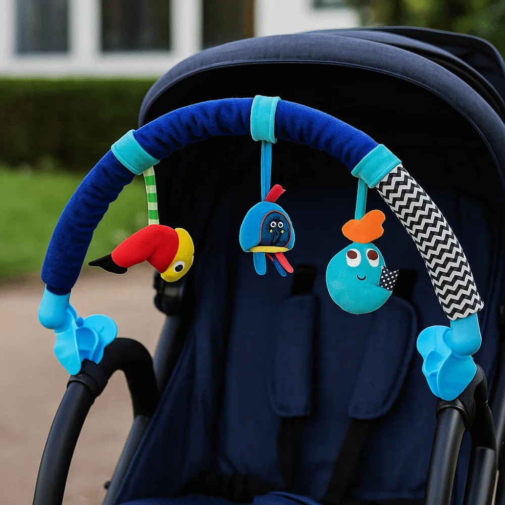 Sonajeros para cuna, juguetes de peluche musicales, cochecito de algodón PP, juguetes colgantes para cama, educación temprana, sonajeros colgantes sensoriales para bebé