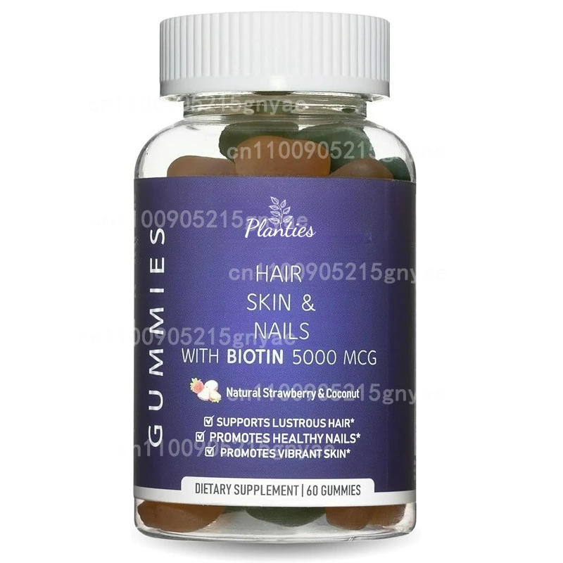 

Hair Skin & Nail Gummies with High Potency Biotin | Hair Vitamins for Men and Women | Gluten Free, Vitamin Plus Biotin Gummies