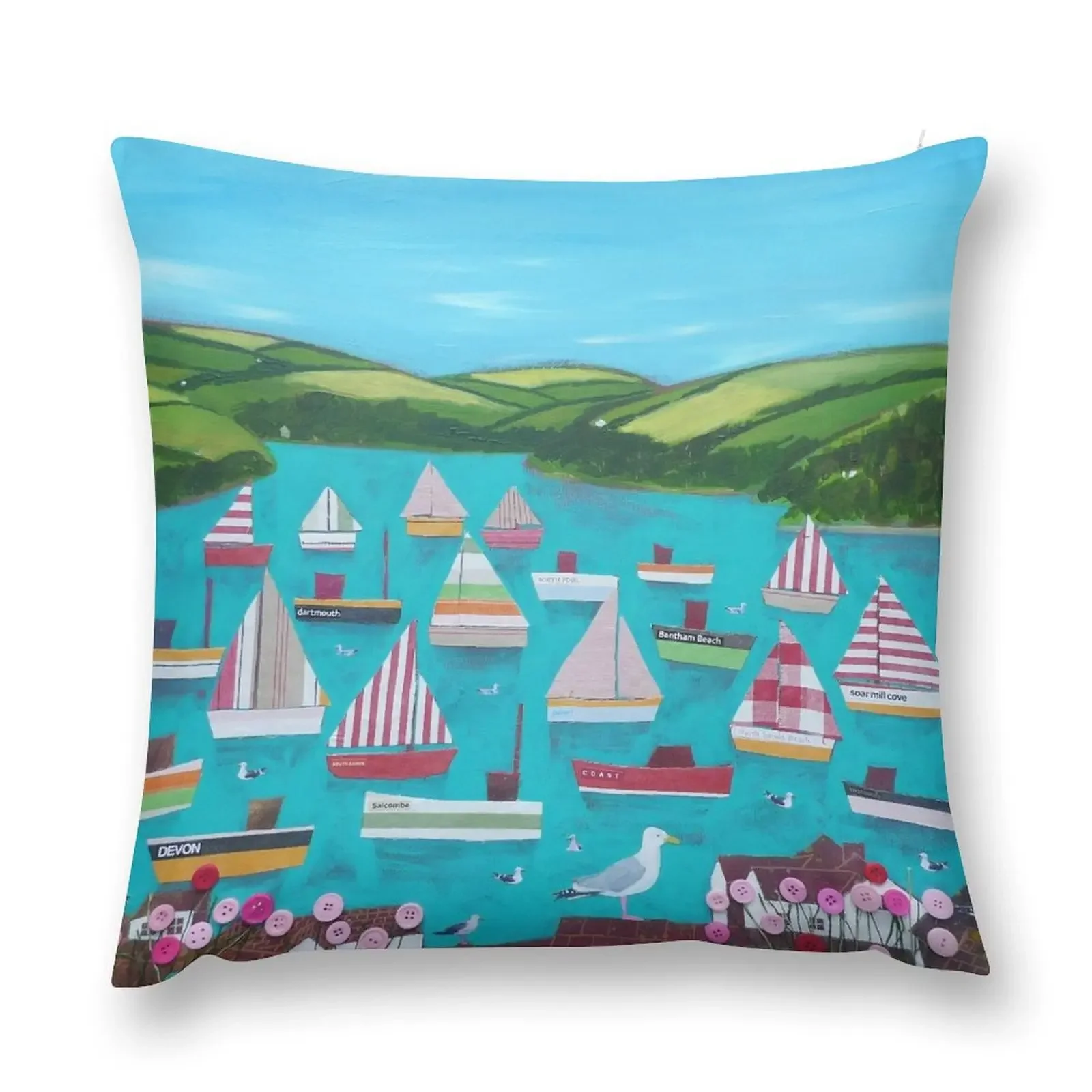 Devon Boats Throw Pillow Cusions Cover Pillow Covers Decorative home decor items pillow