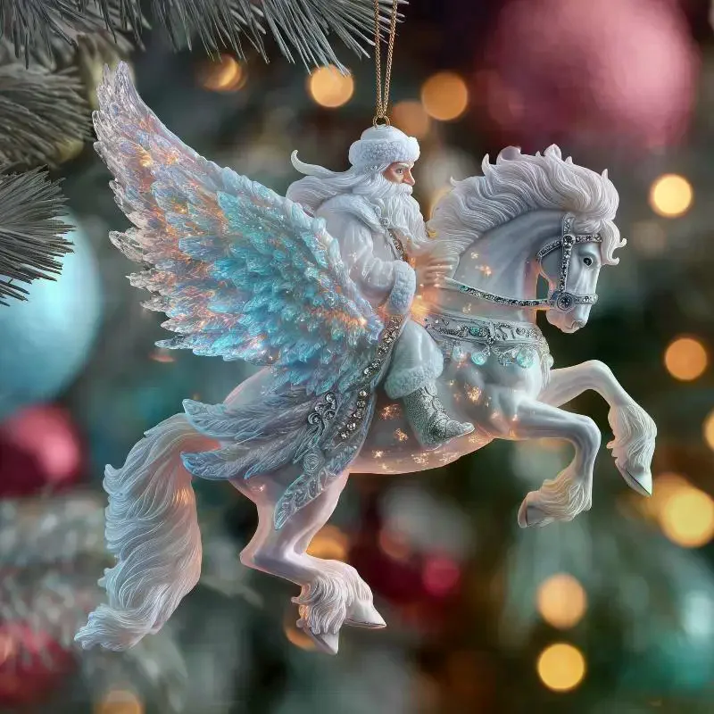Animal Christmas Ornaments 2D Flat Acrylic Seasonal Decoration Hangable Holiday Decorations For Xmas Tree Hanging Pendant Decor
