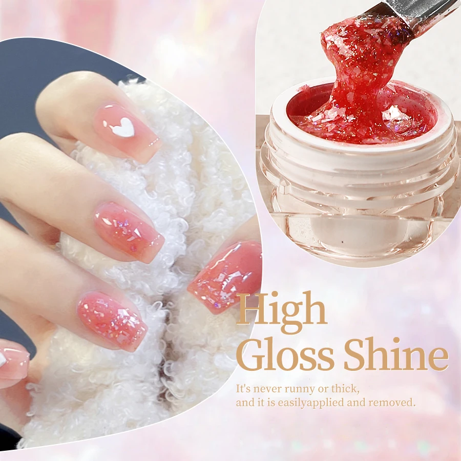 QNL 5g Flake Shell Gel Polish  - огляд і ціна Mica Flake Resin