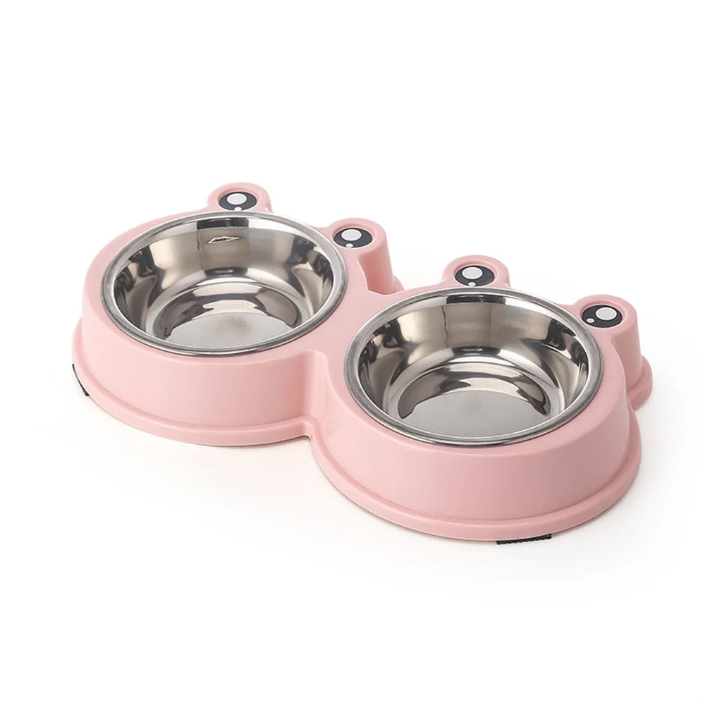 Pet Bowl Resilient Rounded Corners Stainless Steel Small And Portable Pet Supplies Stainless Steel Frog Bowl One-piece Resistant