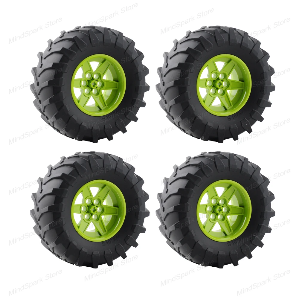 أربع عجلات تسلق سيارة اللبنات مع تعليق امتصاص الصدمات نموذج أجزاء حزمة MOC الطوب الفني لتقوم بها بنفسك اللعب