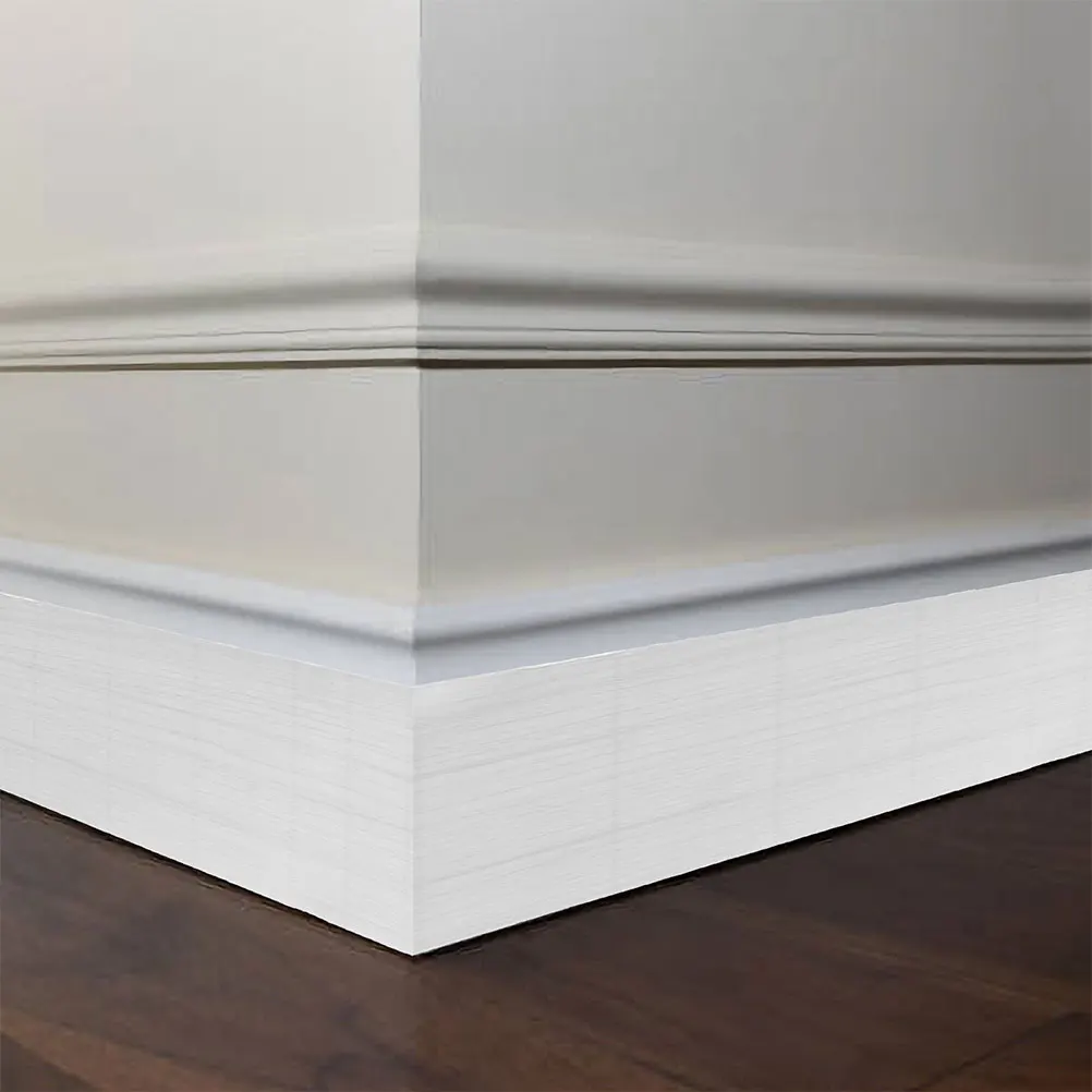 

5M Self Adhesive Skirting Board Stickers White Wood Grain PVC Flexible Baseboard Molding Trim Wall Decals Background Decor Peel