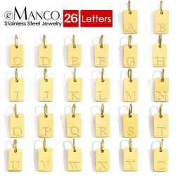 eManco Alphabet Charm Pendant for Necklaces Stainless Steel Jewelry DIY Engraved Lettering Accessories Women's Fashion Jewelry