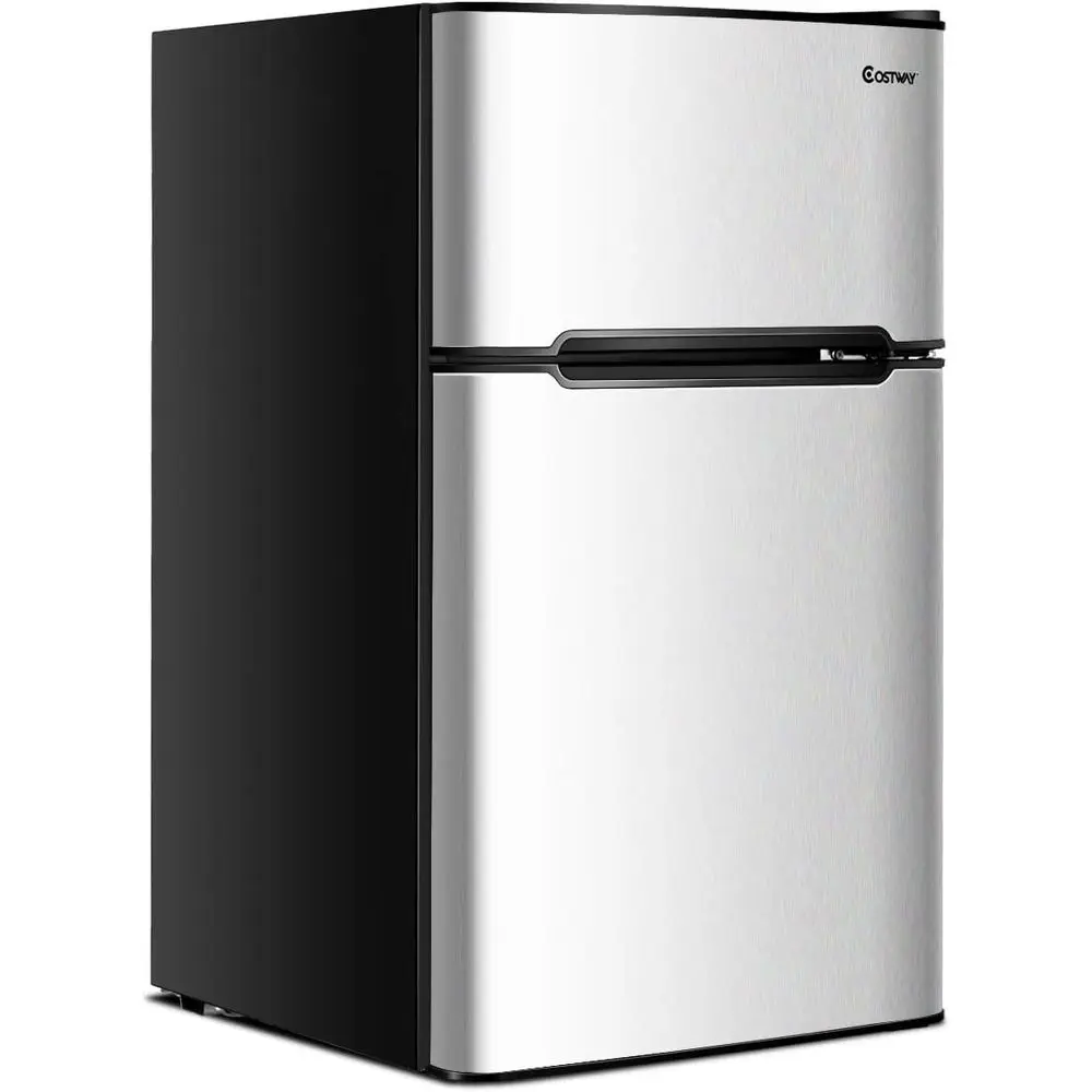 

Compact 2-Door Refrigerator with Reversible Door, Removable Glass Shelves, Mechanical Controls - Ideal for Small Spaces, Dorms,