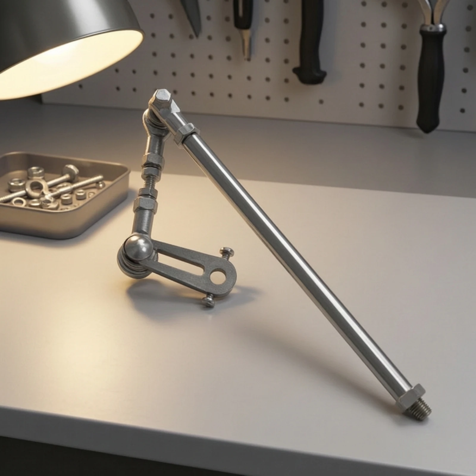 Mechanical Linkage Assembly Aluminum Alloy Adjustable Linkage with Rod-End Joints Swing Arm Rod Easy to Install for DIYers