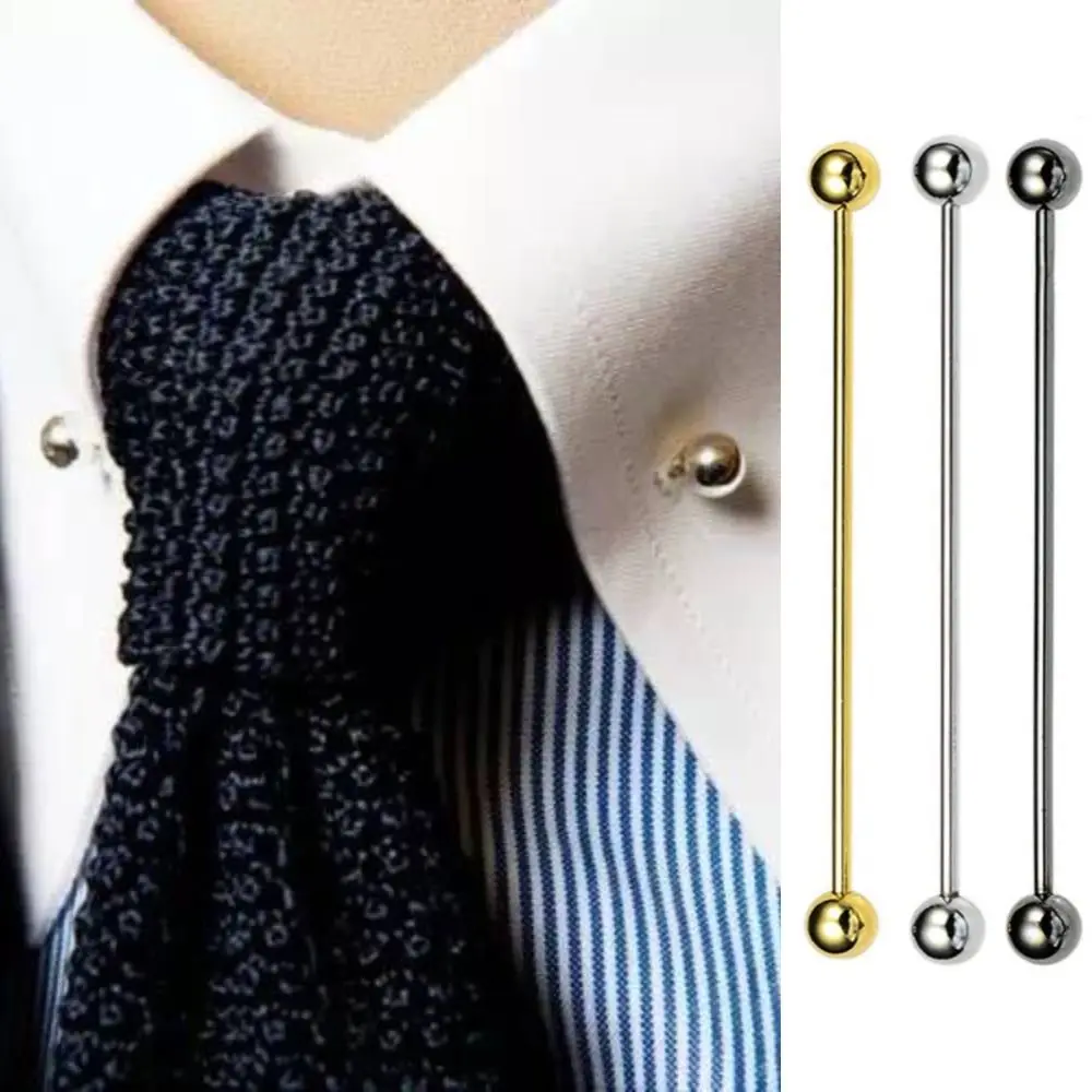 3pcs Simple Simple Metal Tie Pin Luxury Copper Collar Button Fashion Jewelry Necktie Bar Clasp Men Necktie Buckle Gentleman view 4