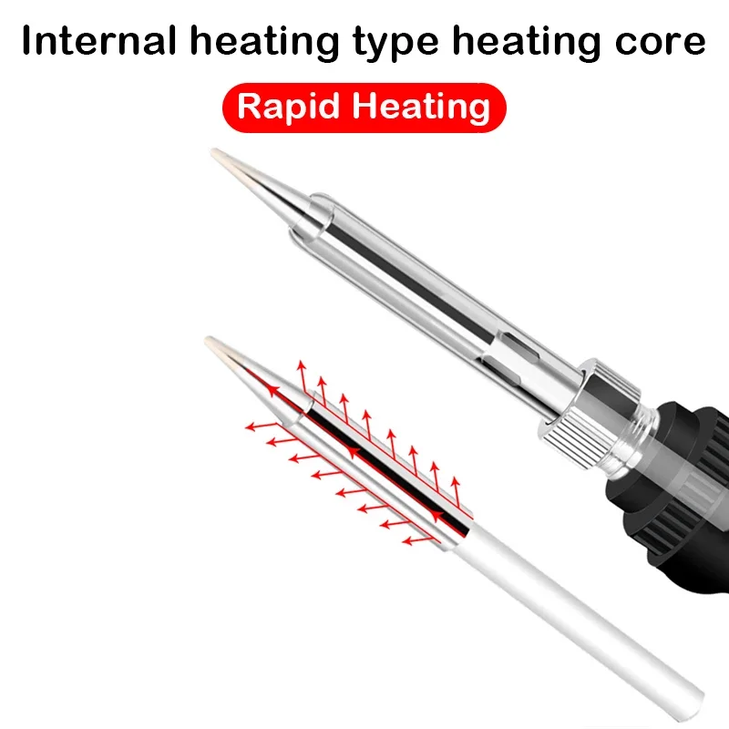 Imagem -05 - Temperatura Ajustável Ferro de Solda Elétrica Mini Ferro de Solda Solda Estação de Retrabalho Calor Lápis Dica Repair Tool 60w