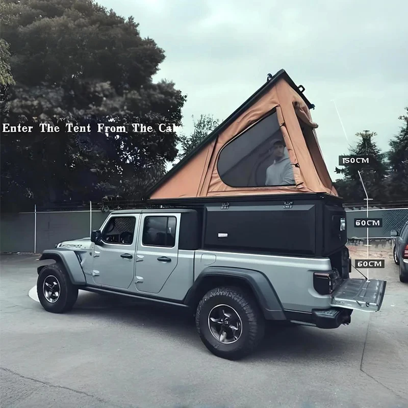 High Quality Customizable Pickup Roof Top Tent 2‑Person Sleeping Capacity For Travel Trailer RV Camper Outdoor Camping