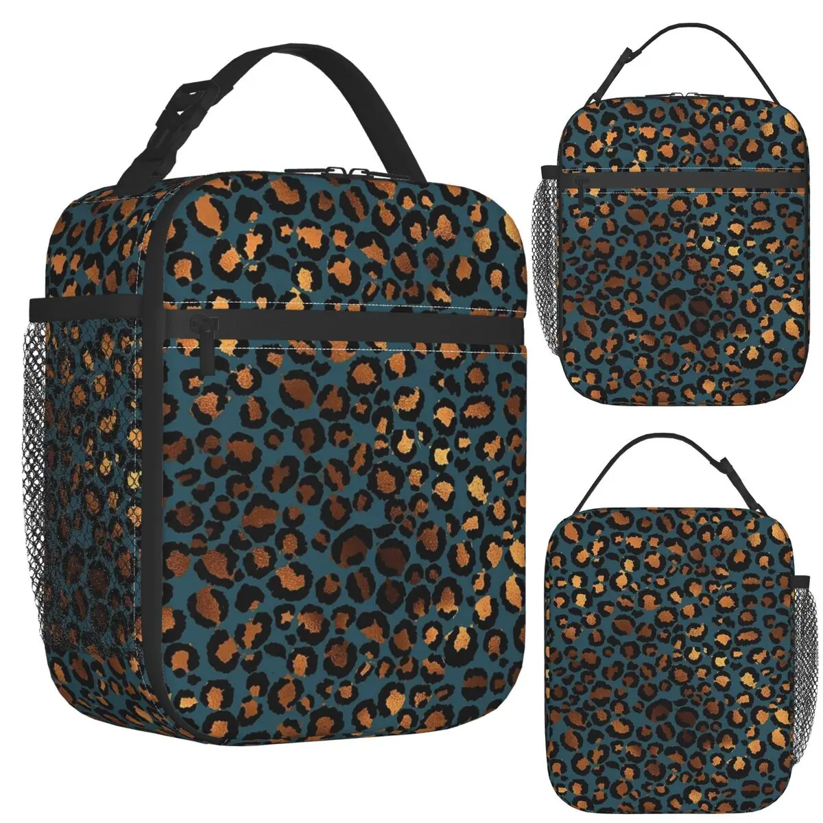 

Cheetah Print Leopard Print Insulated Lunch Bag for Women Bento Storage Food Boxes Leakproof Container Thermal Lunch Box Tote