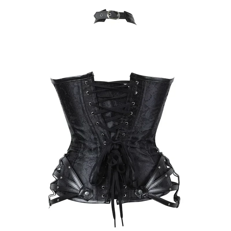 Steampunk Corset Bustier Women Gothic Boned Lace up Corselet Halloween Cosplay Costume