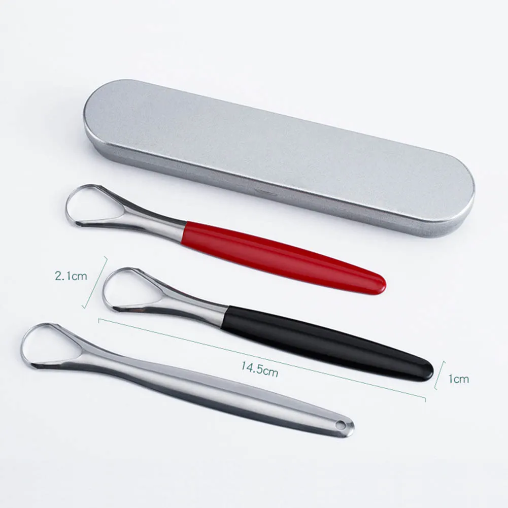 2026 2Pcs Dental Tongue Scraper Tongue Brush Stainless Steel Material Oral Cavity Nursing Clean Hygiene With Original Packaging