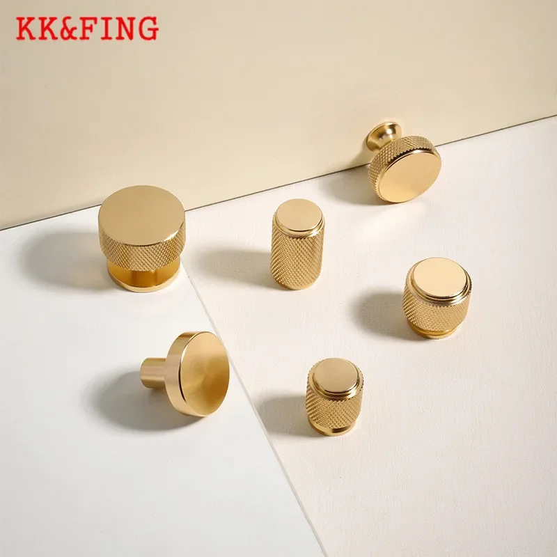 KK&FING Modern Simple Round Gold Black Silver Single Hole Handle Aluminium Alloy Furniture Cabinet Handles Drawer Knobs Hardware