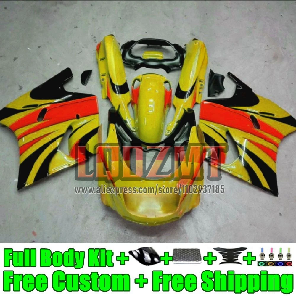 ZX-11R For KAWASAKI black yellow NINJA ZZR1100 ZX 11R 56No.87 ZX11 R ZX11R 93 94 95 96 97 ZZR 1100 1998 1999 2000 2001 Fairings