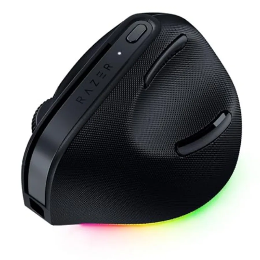 Wireless Mouse: 6 Button Ergonomic Design for Office Use - ABS Plastic - Black - Multi-Device Connectivity via 2.4GHz/Bluetooth