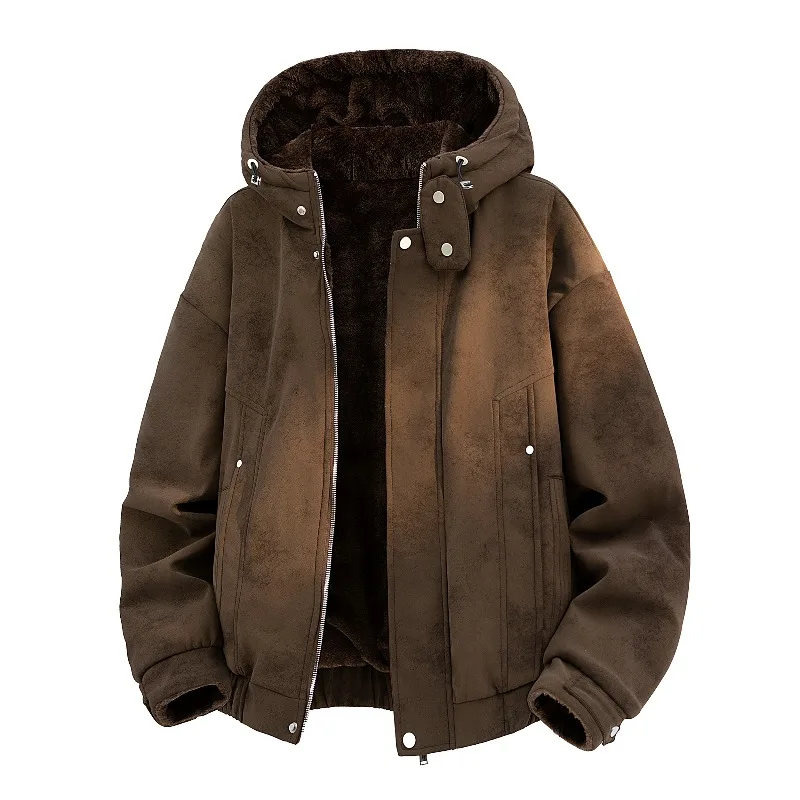 Double-sided Hooded Warm Men Parkas Winter Solid Color Thicken Cotton Coats Casual Comfortable Male Clothes Fashion New Style