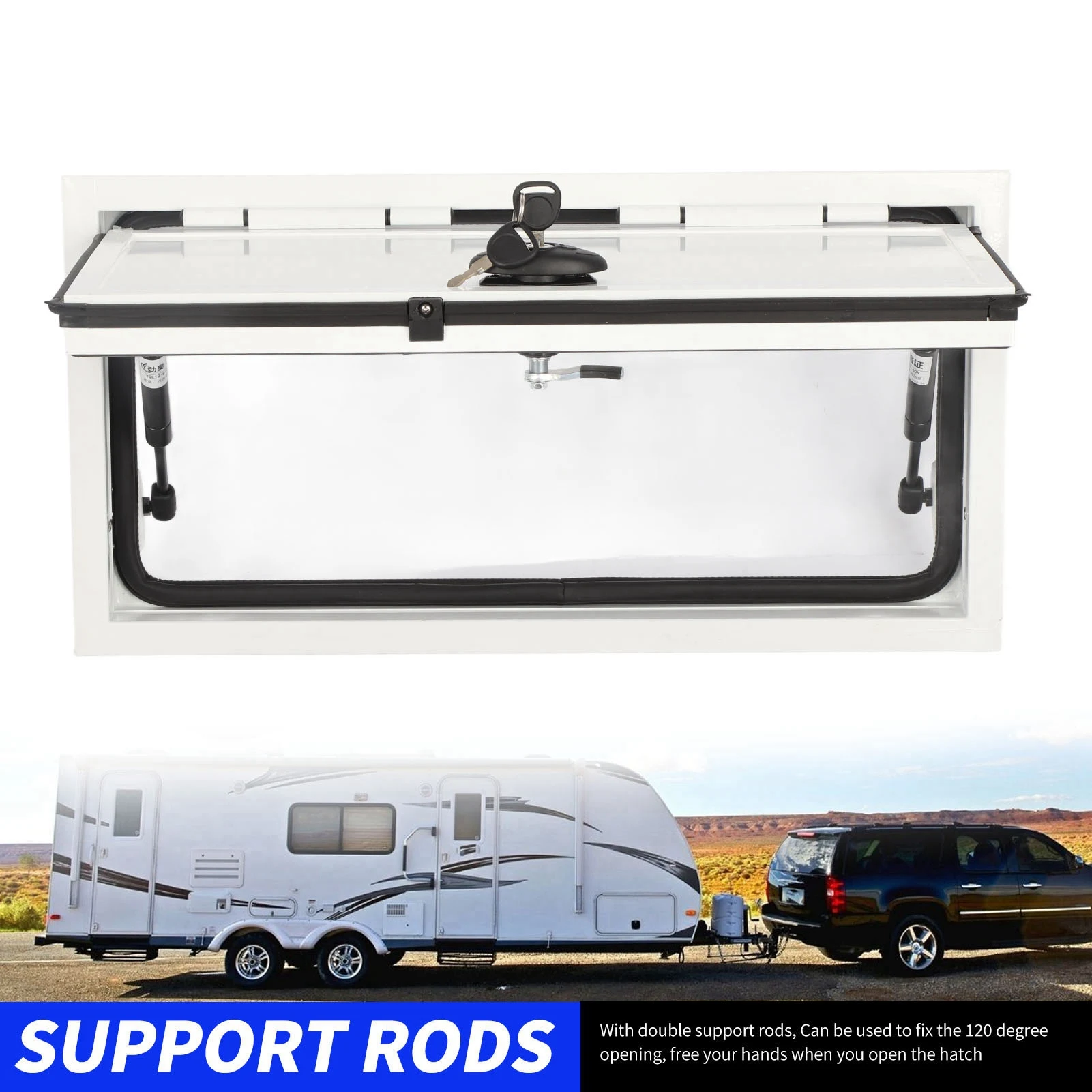 باب تخزين حجرة تخزين RV 24x12 بباب مربع عالي التحمل مع شريط دعم وقفل أمان للمقطورة المتنقلة #4