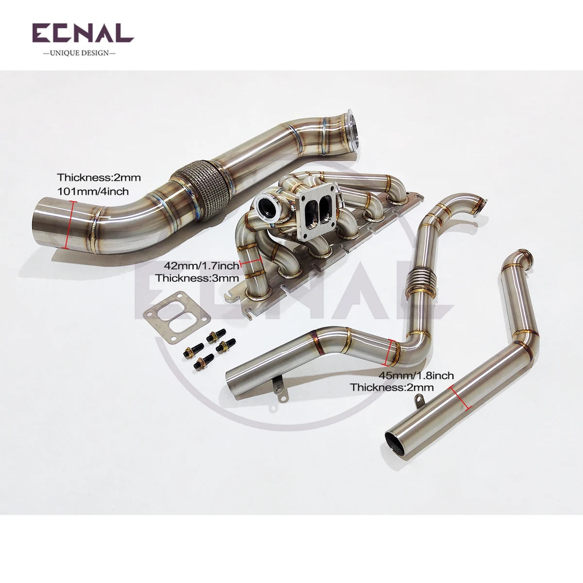 For  B58 Gen1 Single Turbine T4 Interface Manifold Pressure Relief Pipe Downpipe Stainless Steel Material Suite Ecnal Product