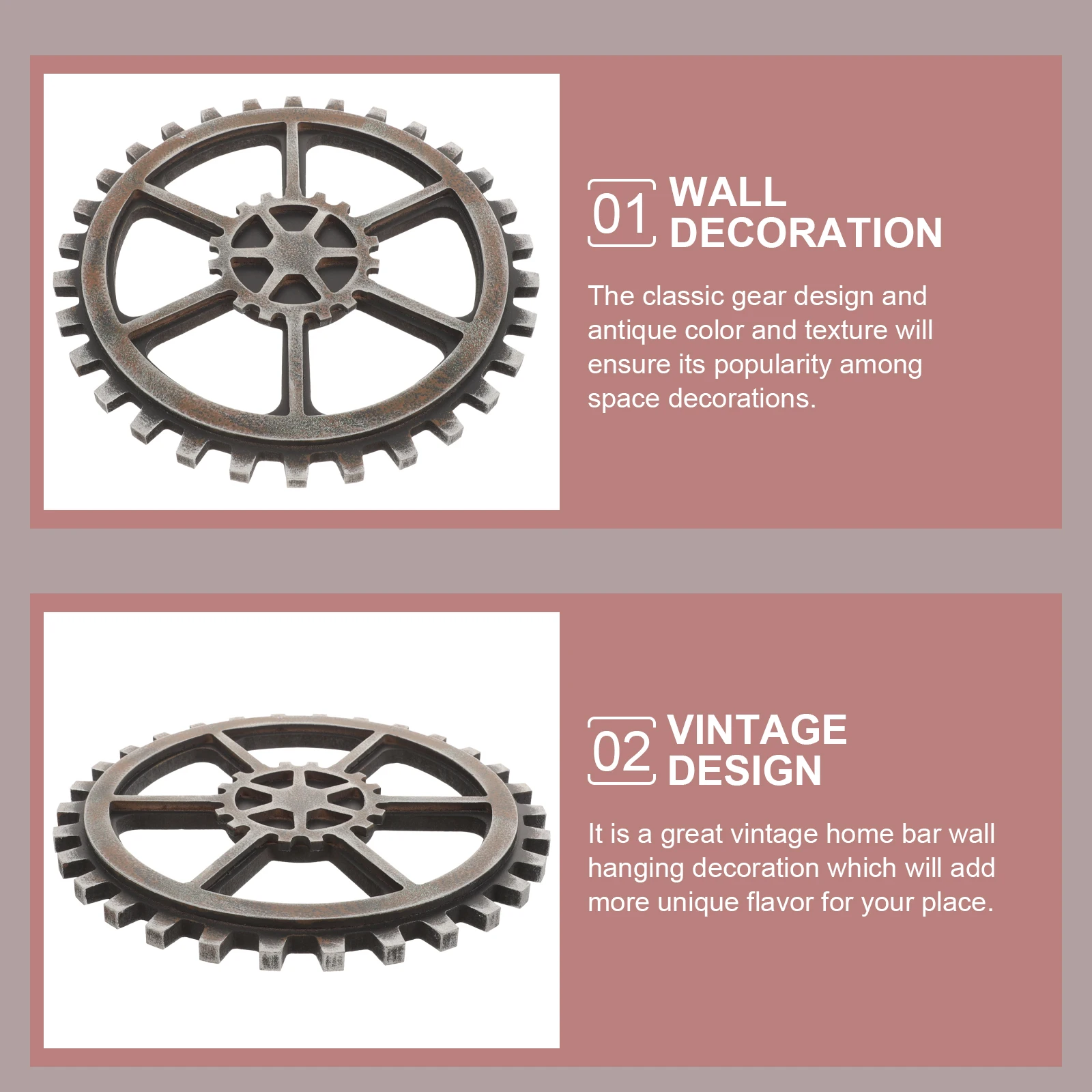 

24 Cm Gear Decorations Steampunk Wheel Home Bar Hexagon Wall Art Craft Vintage Hanging Family Decor Piece