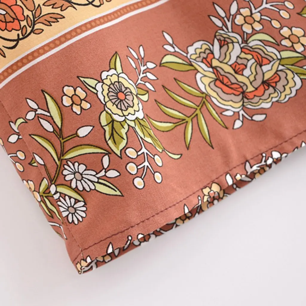 

Summer Women's Rayon Kimono Coat European American Style Watermark Flower Belt New