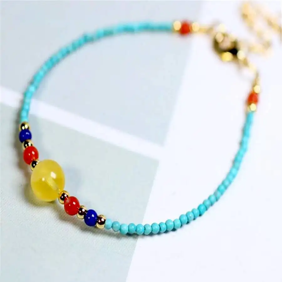 

4mm Natural Blue Round Turquoise Bead mala Bracelet Buddhist Stone Tibetan Buddha Sacred Japa Spiritual Gemstone Nirvana