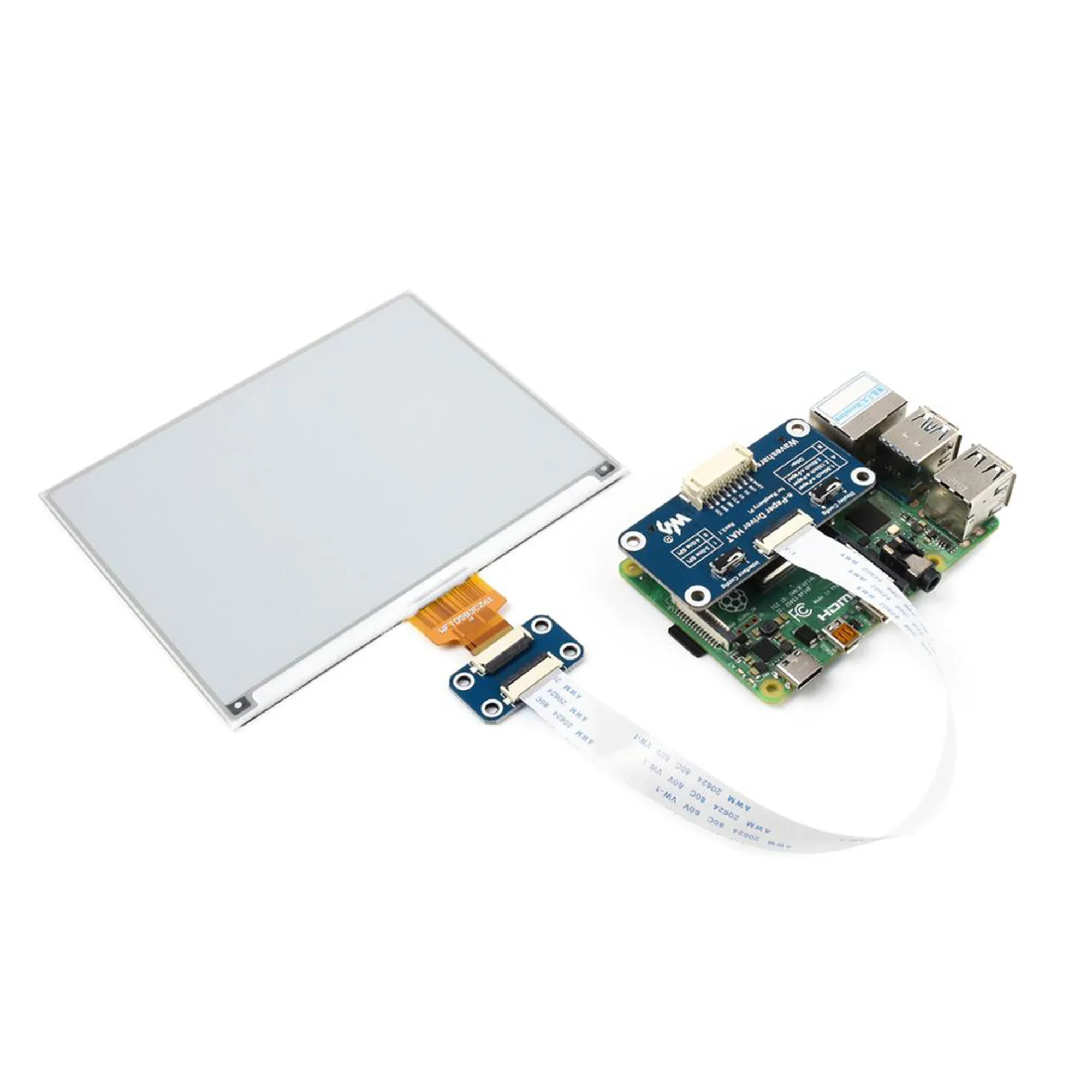 Waveshare Cappello con display E-Paper E-Ink da 5,83 pollici per Raspberry Pi, 648×480 pixel, bicolore nero/bianco, interfaccia SPI