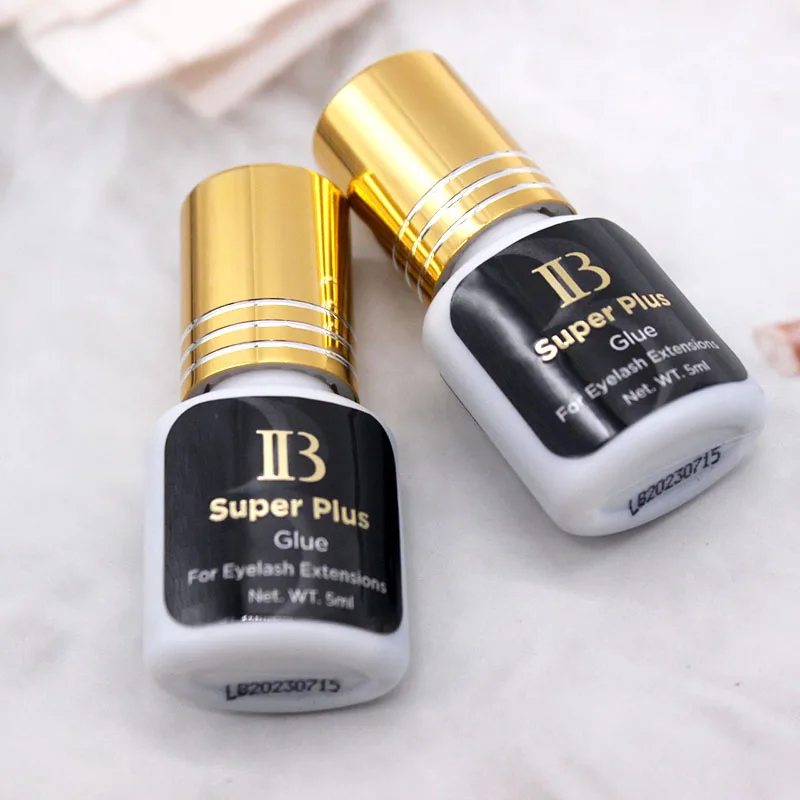 10 Bottles Original IB False Lash Glue Super Plus Makeup Tools Long Lasting Fast Dry Eyelash Extension 5ml Adhesive Golden Cap